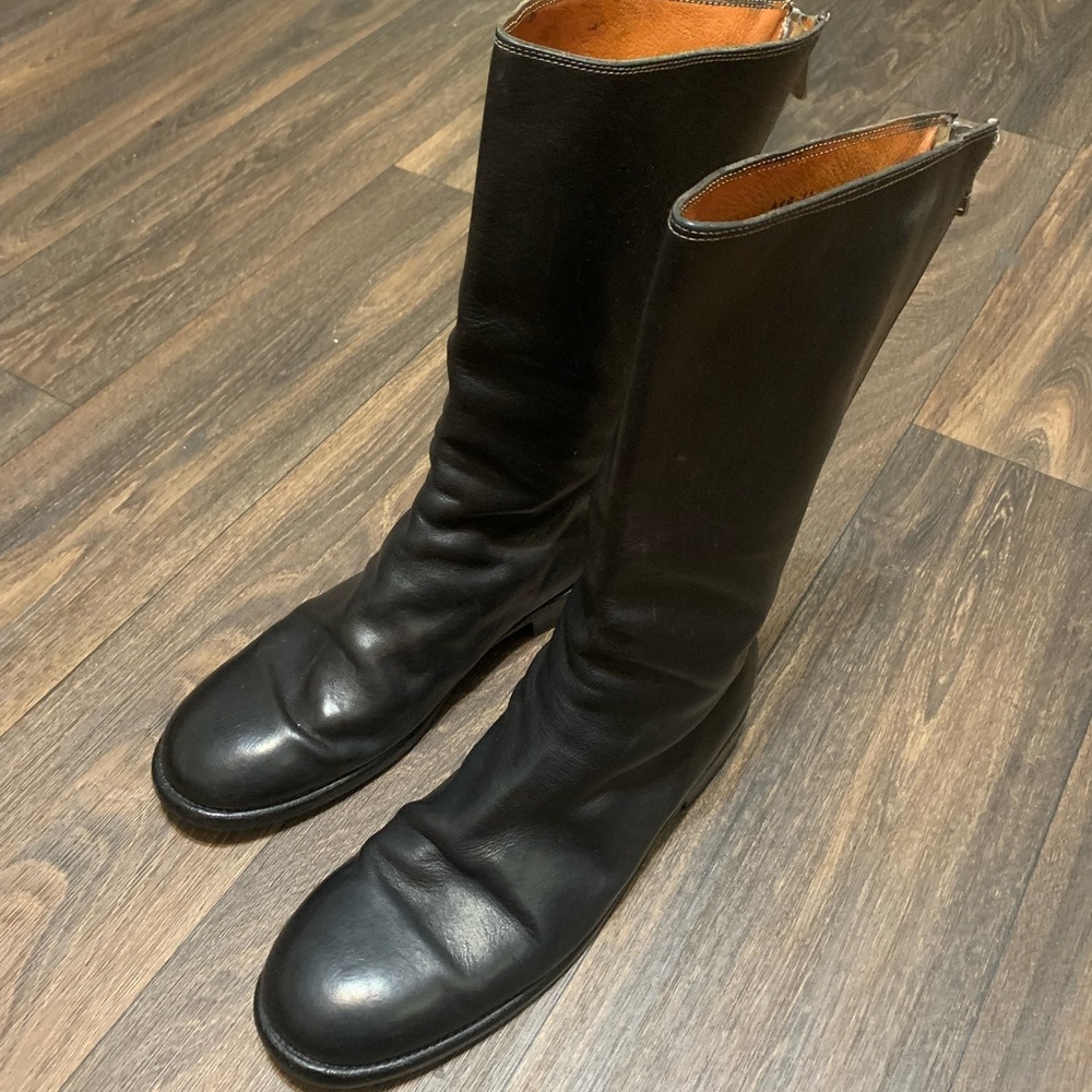 Guidi 989 Horse Leather Vintage Backzip Black Boots (REAR FIND) Size: 44 - Picture 5 of 15